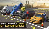 Super kahramanların Valet araba Park bölgesi 3D Screen Shot 0