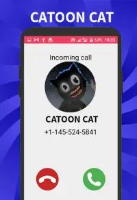 Talk With Cartoon Cat - Fake Call - Prank Screen Shot 1