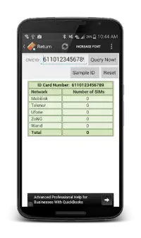 SIM Card Details Screen Shot 2