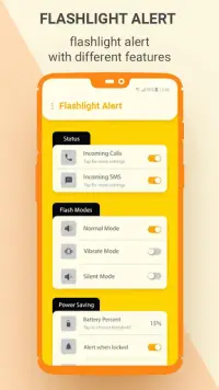 Taschenlampen-Alarm:Taschenlampe ein Anruf und SMS Screen Shot 0