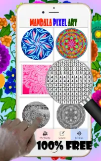 Mandala Pixel Art Coloring By Number Screen Shot 2