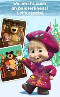 Masha and the Bear: Coloring Screen Shot 2