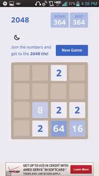 Blue 2048  Puzzle App Screen Shot 0