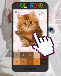 Cat Animal Pixel Art Coloring By Number Screen Shot 2