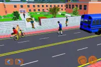 Virtual Grandpa: School Kids Bicycle Transport Fun Screen Shot 0
