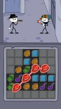 Битва банд: Stickman Match 3 Screen Shot 0