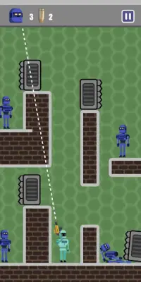 Mr Robo Gun : Bullets Ricochet Puzzle Screen Shot 2