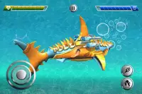 शार्क रोबोट बदलने वाले खेल - रोबोट युद्ध Screen Shot 0