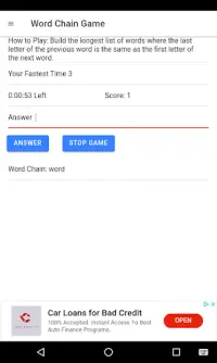 Build Word Chain Game Screen Shot 1