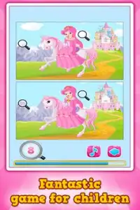プリンセスとポニー：違いを見つける*無料ゲーム Screen Shot 0
