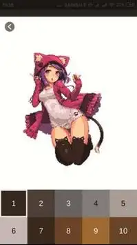 coloring anime girl pixel art Screen Shot 3