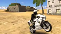 Police Motorbike Desert City Screen Shot 4