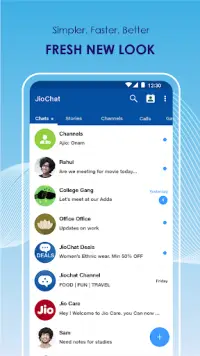 JioChat Messenger & Video Call Screen Shot 1