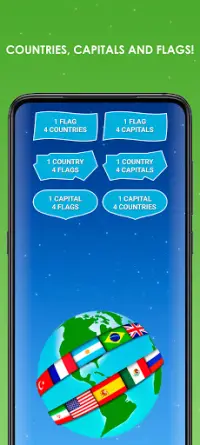 Landen, hoofdsteden en vlaggen van de wereld Screen Shot 0