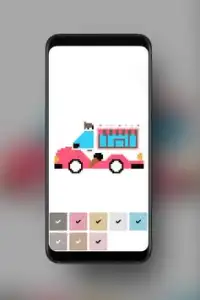 Cars Pixel Art-Free Coloring Book Screen Shot 1