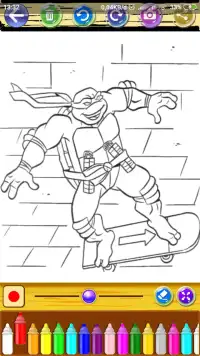Coloring Ninja Power Turtle Screen Shot 1