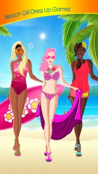 пляж девушки одеваются игры Screen Shot 0