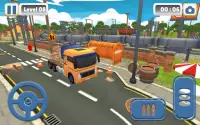Cargo Truck Free Game: Toon Mega City Simulator 3D Screen Shot 1