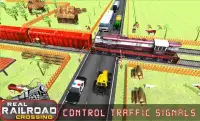 Real Railroad Train Crossing - Free Train Games Screen Shot 1