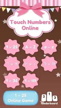 Touch Numbers Online (1 to 25) Screen Shot 0