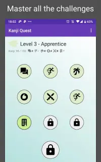 Kanji Quest - study for JLPT in a fun Kanji Game ! Screen Shot 3