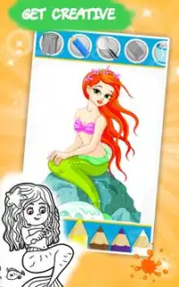 Mermaid Princess Coloring Screen Shot 0
