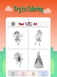 Pixelkunst: prinseskleur op nummer Screen Shot 7