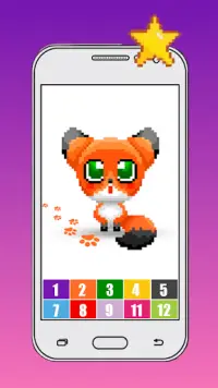 Pets coloring by number fun game for kids & adults Screen Shot 2