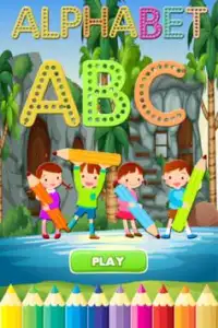 ABC 123 - alfabet angielski, kursywne pismo odręcz Screen Shot 0