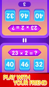 Math Duel Game - 2 players Screen Shot 1