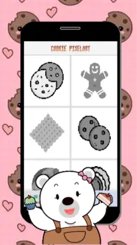 pixel art - cookies game color by number for kids Screen Shot 0