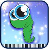 Piano Worm Tiles : Funny Snake Slide Belly  2019