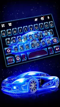 Neon Sports Car Keyboard Theme Screen Shot 0