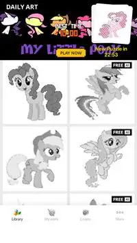 Pixel Art - Little Pony Coloring by Number Screen Shot 0