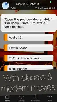 Movie Quotes Game - Quiz App Screen Shot 2