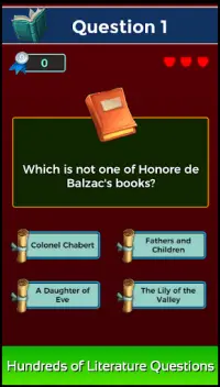 Literature Quiz Game Screen Shot 0