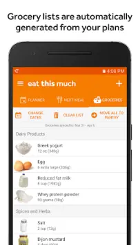 Eat This Much - Meal Planner Screen Shot 2