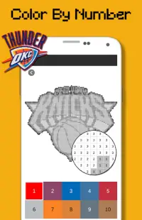 Basketball Logo Team Color By Number - Pixel Art Screen Shot 2