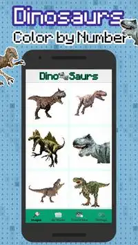 Color by Number Dinosaurs - Pixel art Screen Shot 0