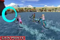 Kids Bicycle Race Water Surfing Screen Shot 1