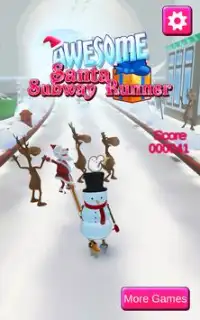 Awesome Snowman Subway Runner Screen Shot 4