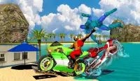 Super Heroes Downhill Water Bike Racing Rider Screen Shot 22