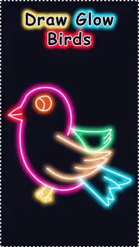 Learn To Draw Glow Birds Screen Shot 0