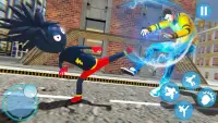Flying Rope Hero Stickman Game - Grand Crime City Screen Shot 1