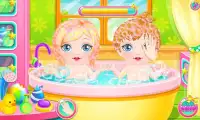 Newbown twins baby game Screen Shot 0