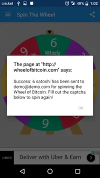 Wheel of Bitcoin Screen Shot 1