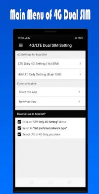 4G LTE Hanya Jaringan Mode Mobile (Dual SIM) Screen Shot 1