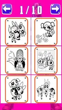 coloring pages powerppuff girls for fans Screen Shot 2