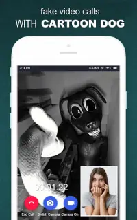 Simulation Video Call Cartoon Cat Screen Shot 5