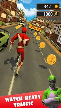 Subway Surf Ninja: Rangers Steel Run Screen Shot 0